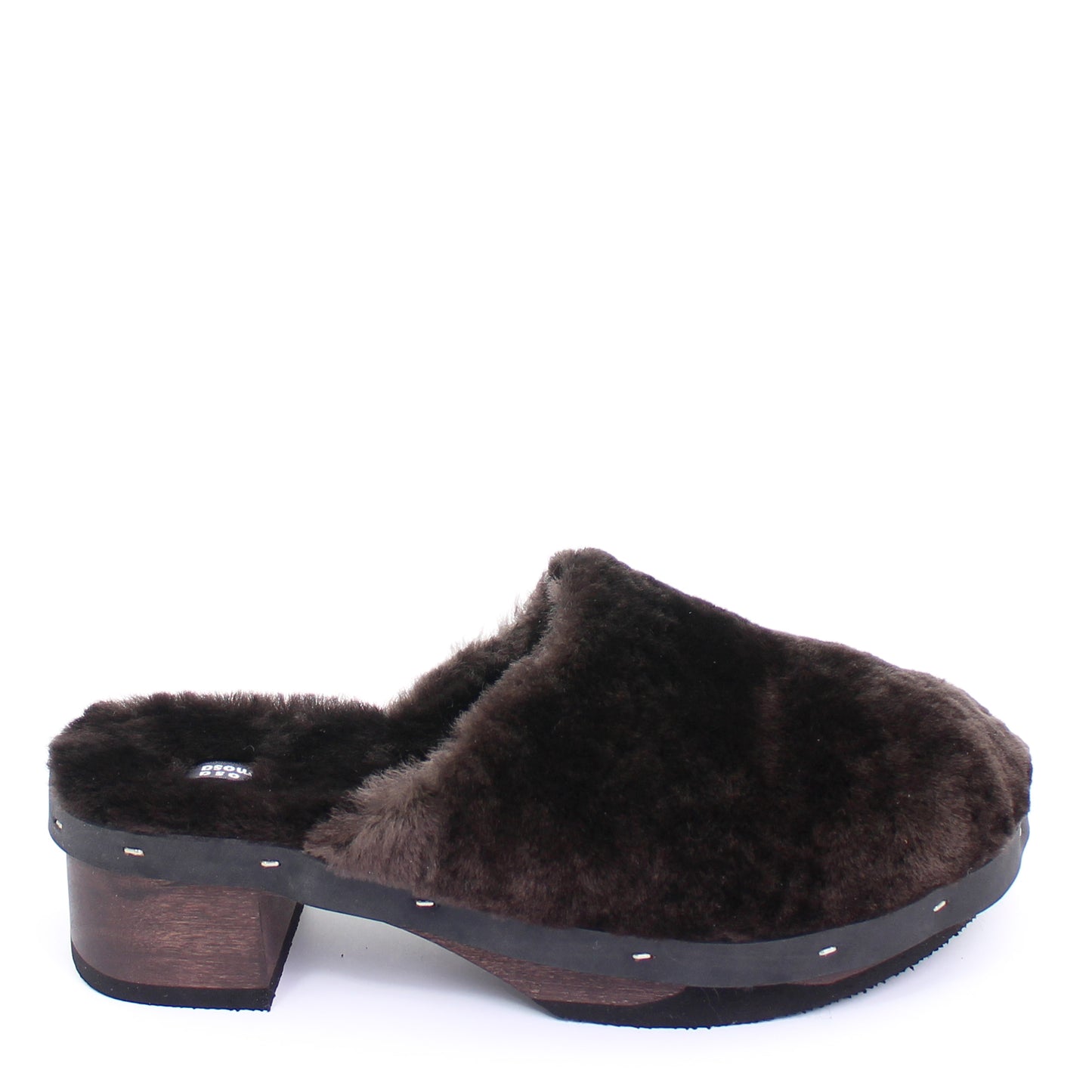 ROCCO FULLY + Shearling Dark Clogs + Deep Brown
