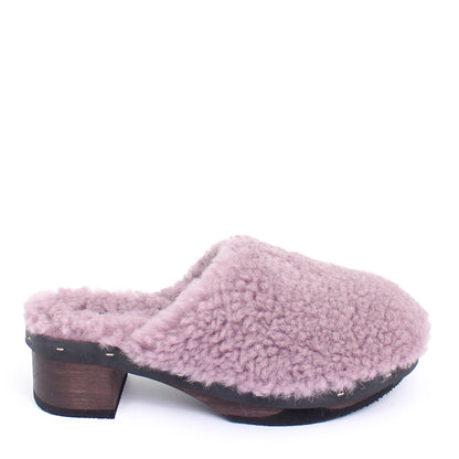 ROCCO FULLY + Shearling Dark Clogs + Lilac