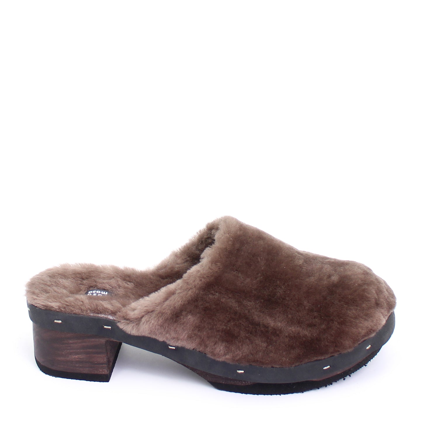 ROCCO FULLY + Shearling Dark Clogs + Nutria Gray