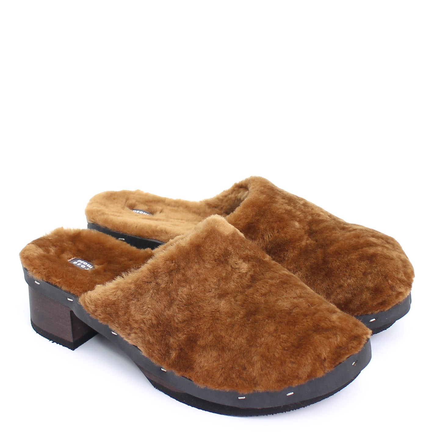 ROCCO FULLY + Shearling Dark Clogs + Soft Teddy Brown