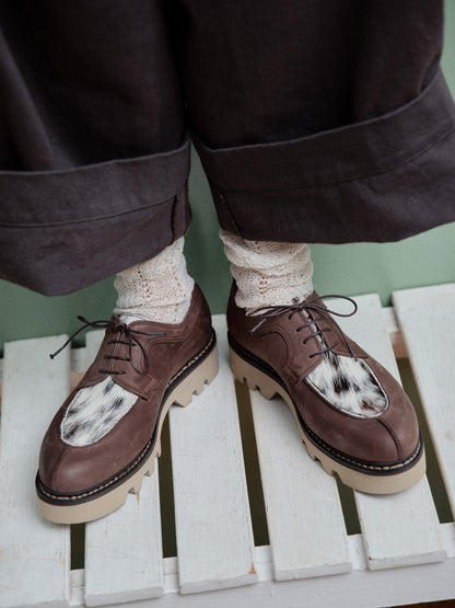 Delemont 11 Mucca + Norwegian Welted Lace-up Leather Shoes + Brown Multi