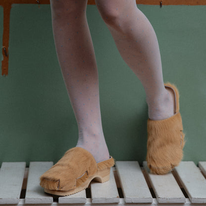 DONAU + Leather Clogs + Champagne colored natural cow leather