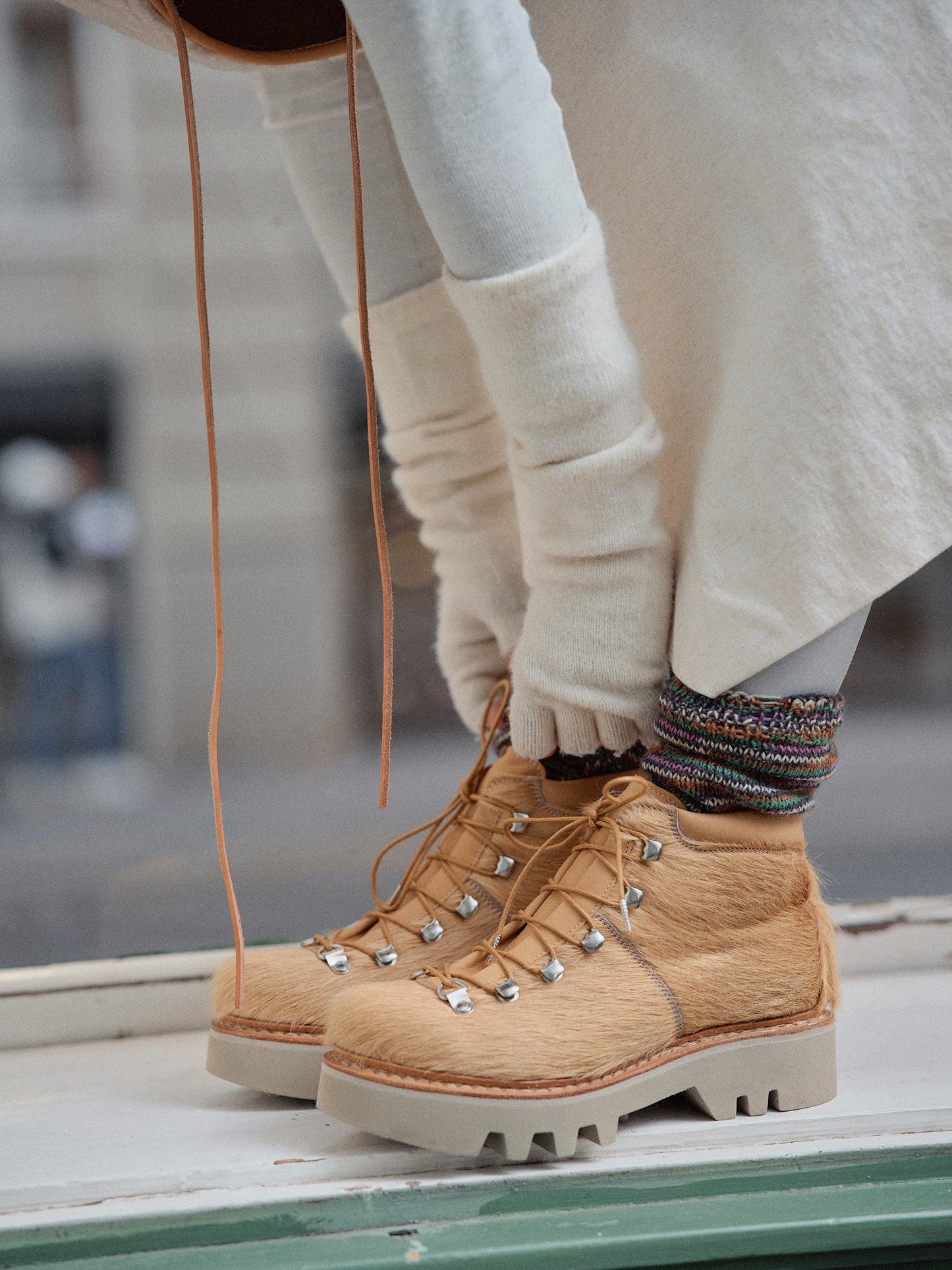 Similaun Boots Mucca + Norwegian Welted Lace-up Boots + Champagne natural cow leather