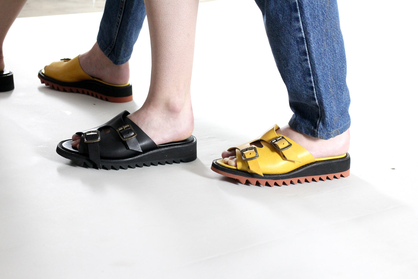 FIBA + Leather Goodyear Welted Sandals + Yellow