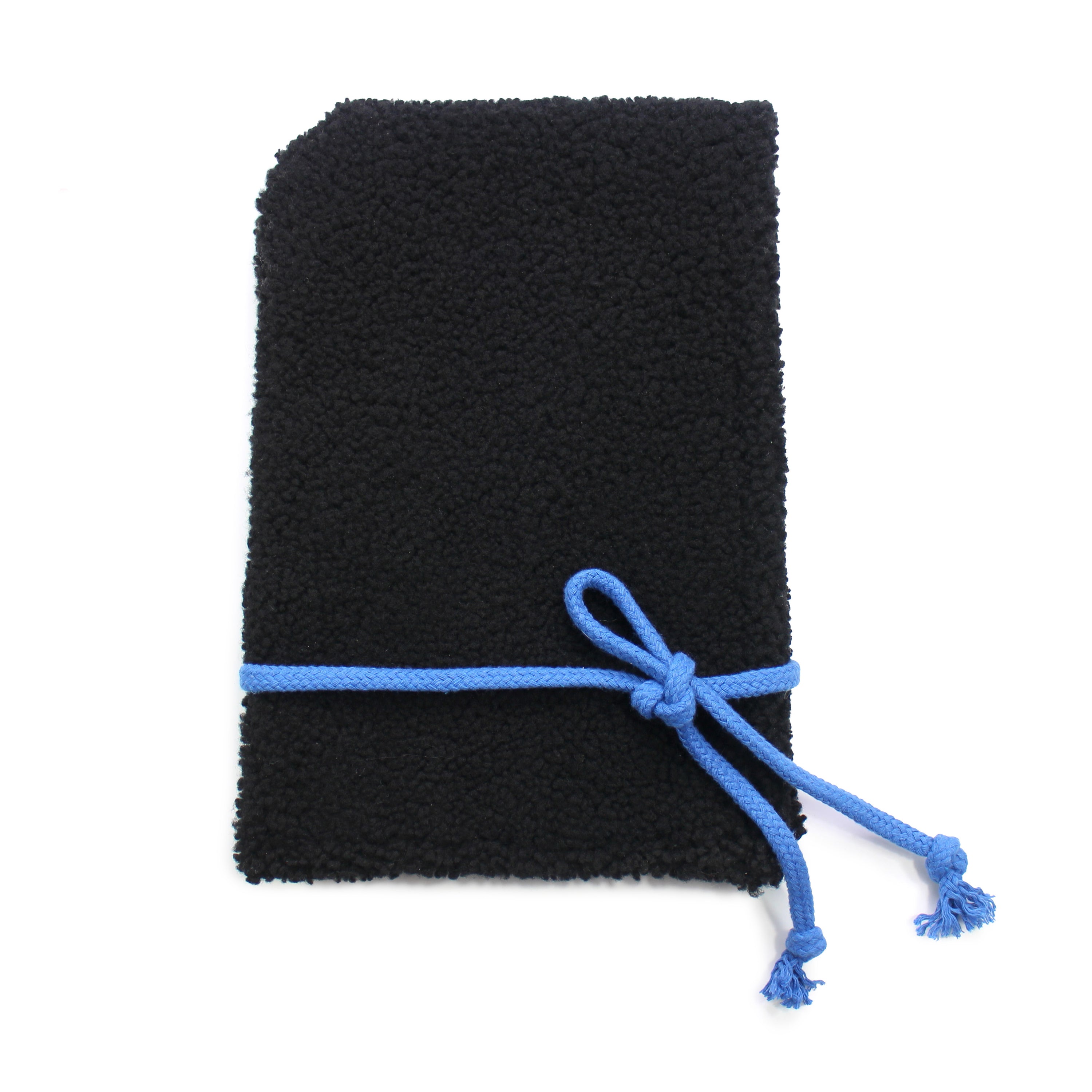 SHEARLING HOODIE + Black with cobalt blue cord