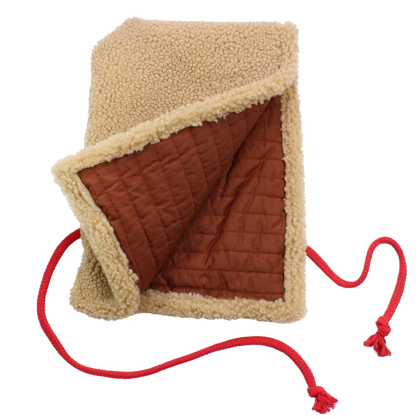 SHEARLING HOODIE + Natural Miele with red cord