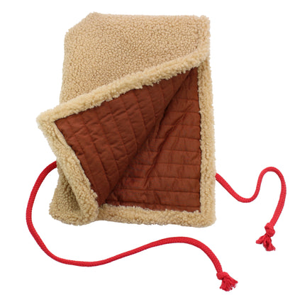 SHEARLING HOODIE + Natural Miele with red cord