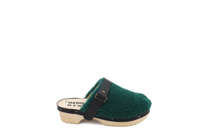 PANTOFFLE CURLY STRAP EMERALD