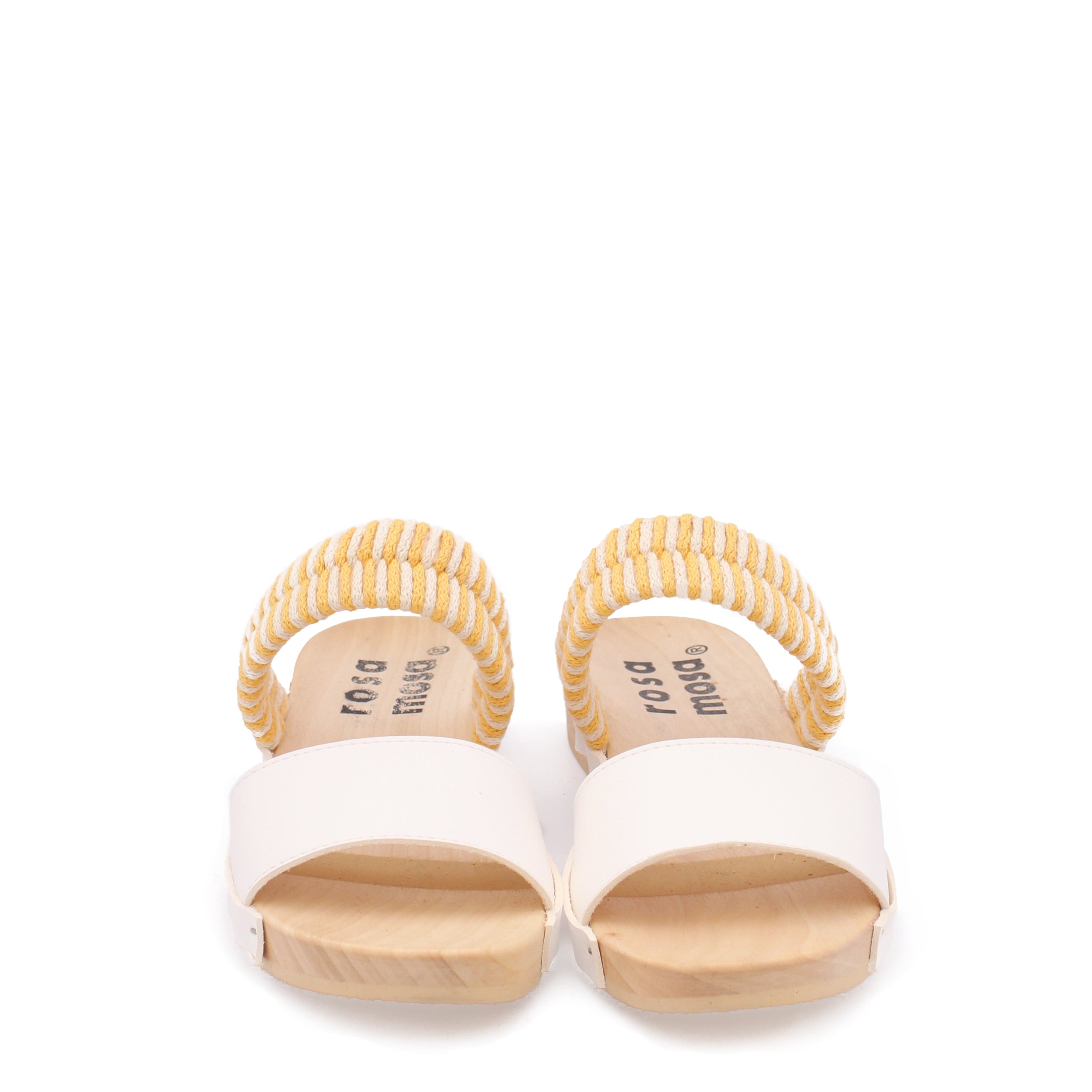 BOBO + Cotton Leather Clog Flats + Yellow / White – rosa mosa