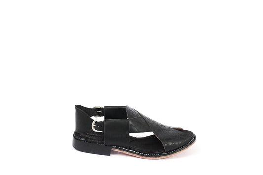 YVONNE SANDALS EMBOSSED BLACK